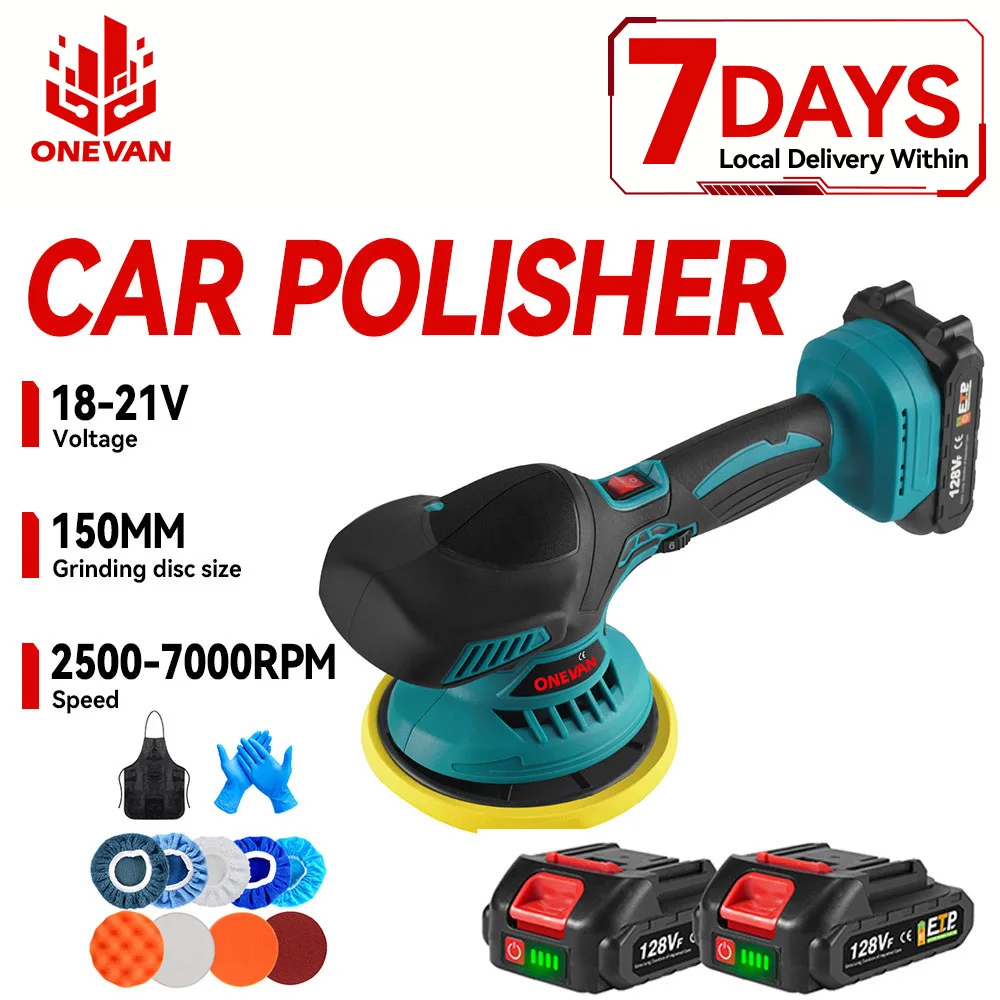 ONEVAN 6 Gears Electric Car Polisher Electric Polishing Wax Tool Cordless Auto Polish Waxing Machine For Makita Battery Pin