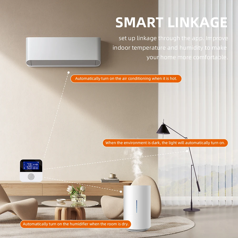 Tuya WiFi Temperature Humidity Sensor External Temperature Probe Smart Life Indoor Thermometer Hygrometer Meter Support Alexa