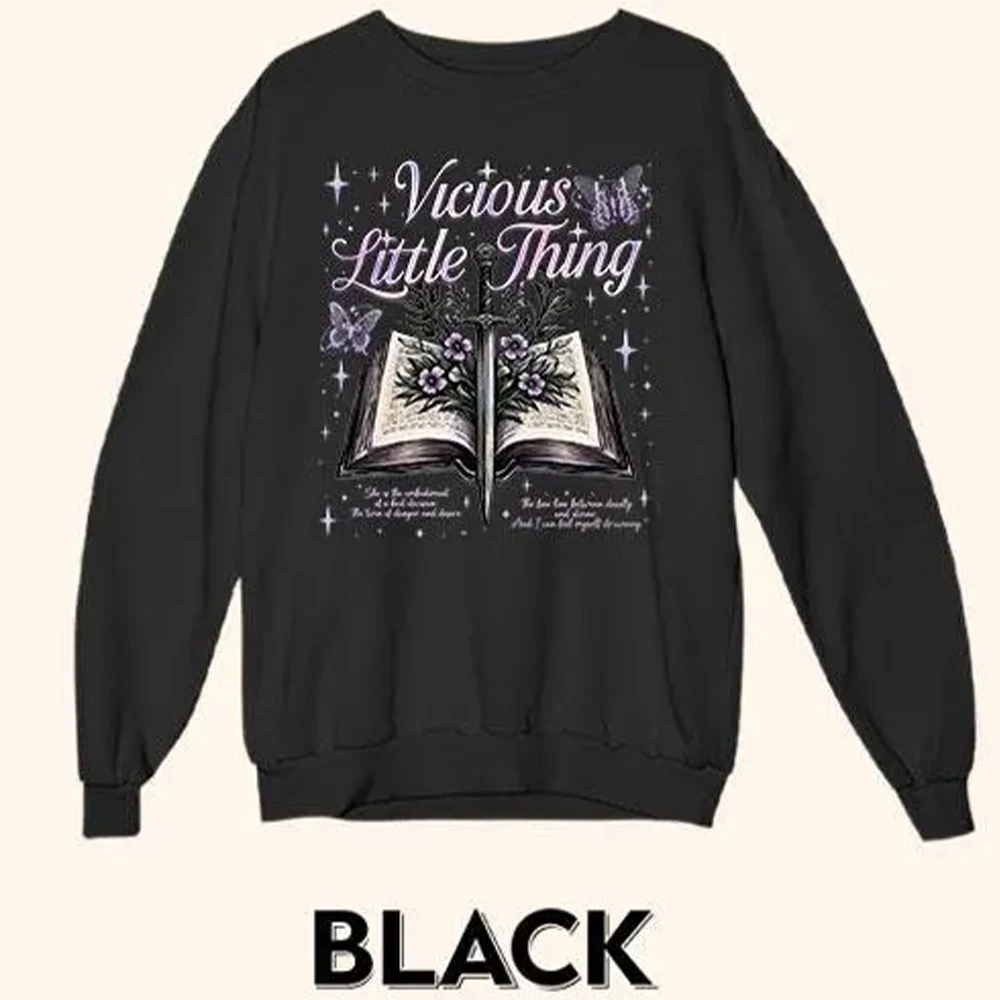 Vicious Little Thing Powerless Sweatshirt Kai Azer Paedyn Grijs Lange mouw Ronde hals Kleding Y2K Top Casual Dagelijks Streetwear
