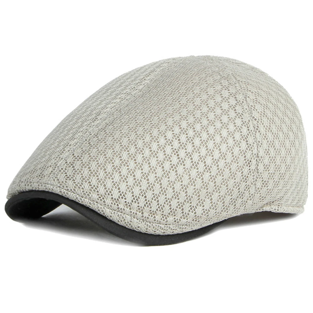 

MZ1377 Beret Caps Spring Summer Sun Hat Breathable Mesh Cap Women Solid Plain Beret Hat Male Female Ivy Flat Cap Mens Berets