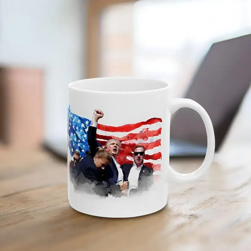 Fight 2024 President Mug President Tea Cup Won't Be Stopped Creative Coffee Mugs President Fight Ceramic Drinking Cup For Hot Or