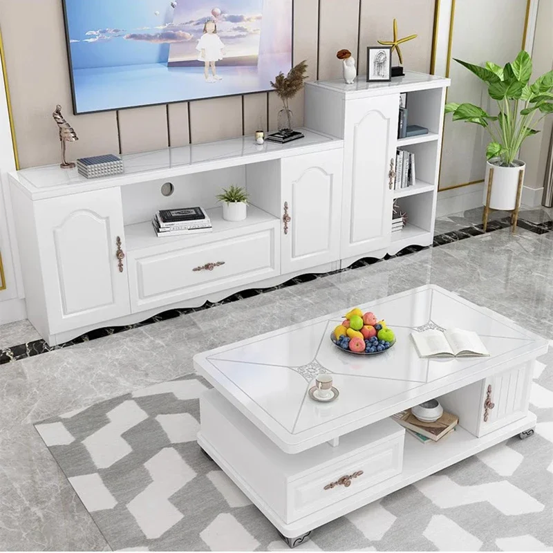 Peiqi الأبيض تسريحات التلفزيون تقف وحدة التحكم غرفة المعيشة الموقد م خزائن الحديثة طاولة تلفاز صالون موبليس مدخل قاعة الأثاث #5