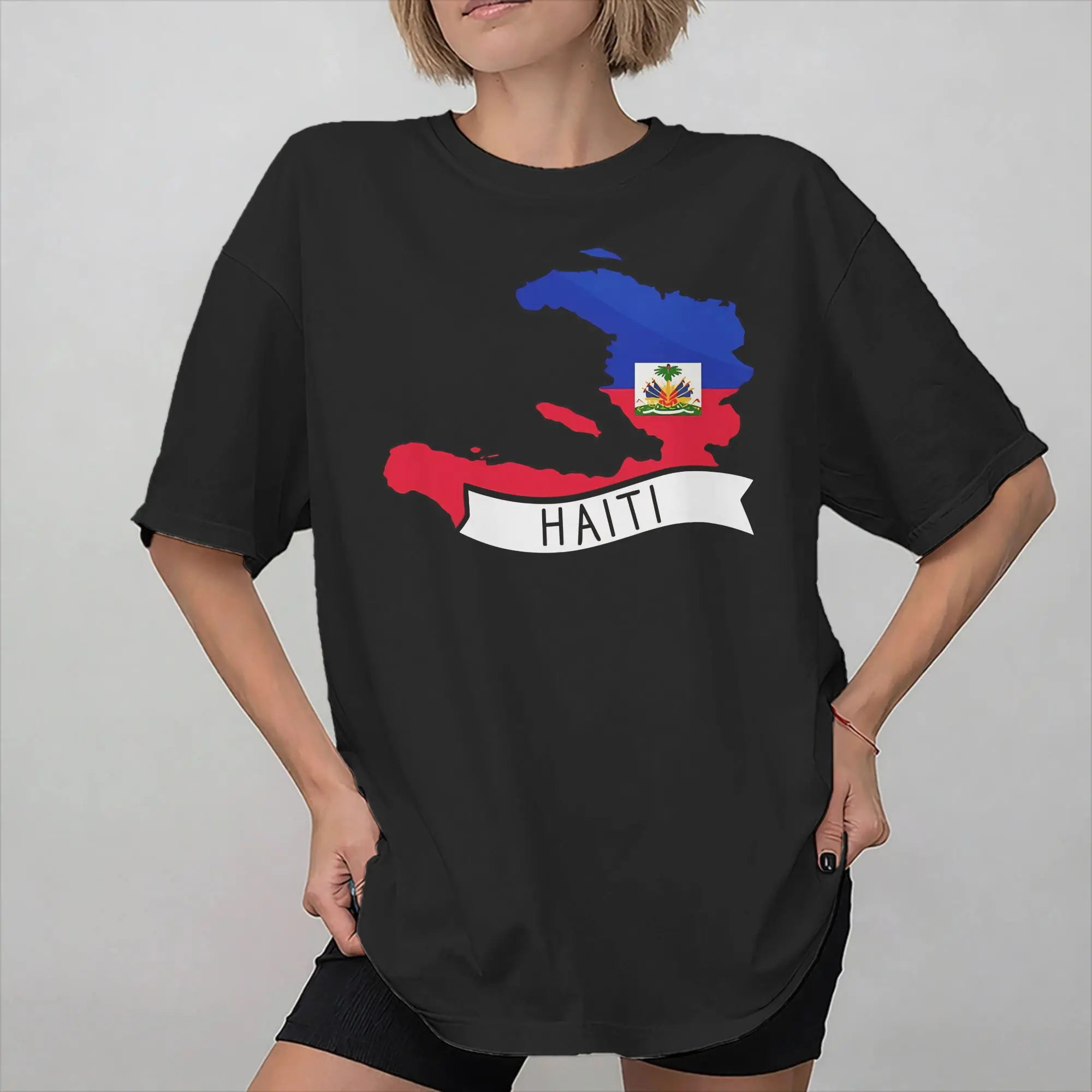 Men Women Haiti Flag Shirt Pure Cotton New Arrival Tee Shirts  Clothing Outfits