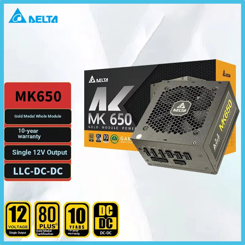 

Блок питания Delta Rated 650W Mk650 Gold Medal Full-Mode для настольных компьютеров (двойной 8-контактный разъем/полное напряжение/золотой стандарт Full-Mode/одноканальный 12В)