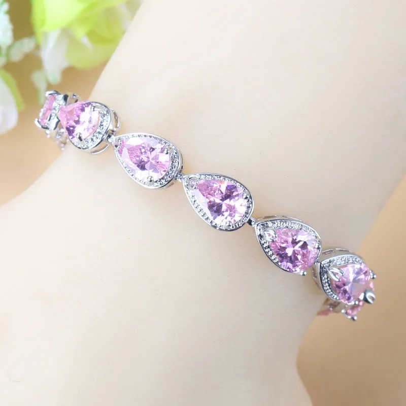 Stylish and Exquisite Water Drop Silver Color Bracelet Women\\\\\\\\\'s Extended 3 Color Zircon Gift Fashion Bracelet