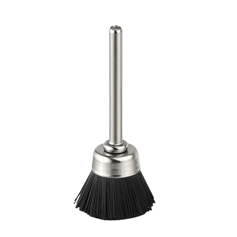 5Pcs 3mm Mandrel 뻣뻣한 연마 나일론 컵 브러시 연마 도구 버핑 휠 로타리 도구 45mm 길이 그라인드 액세서리