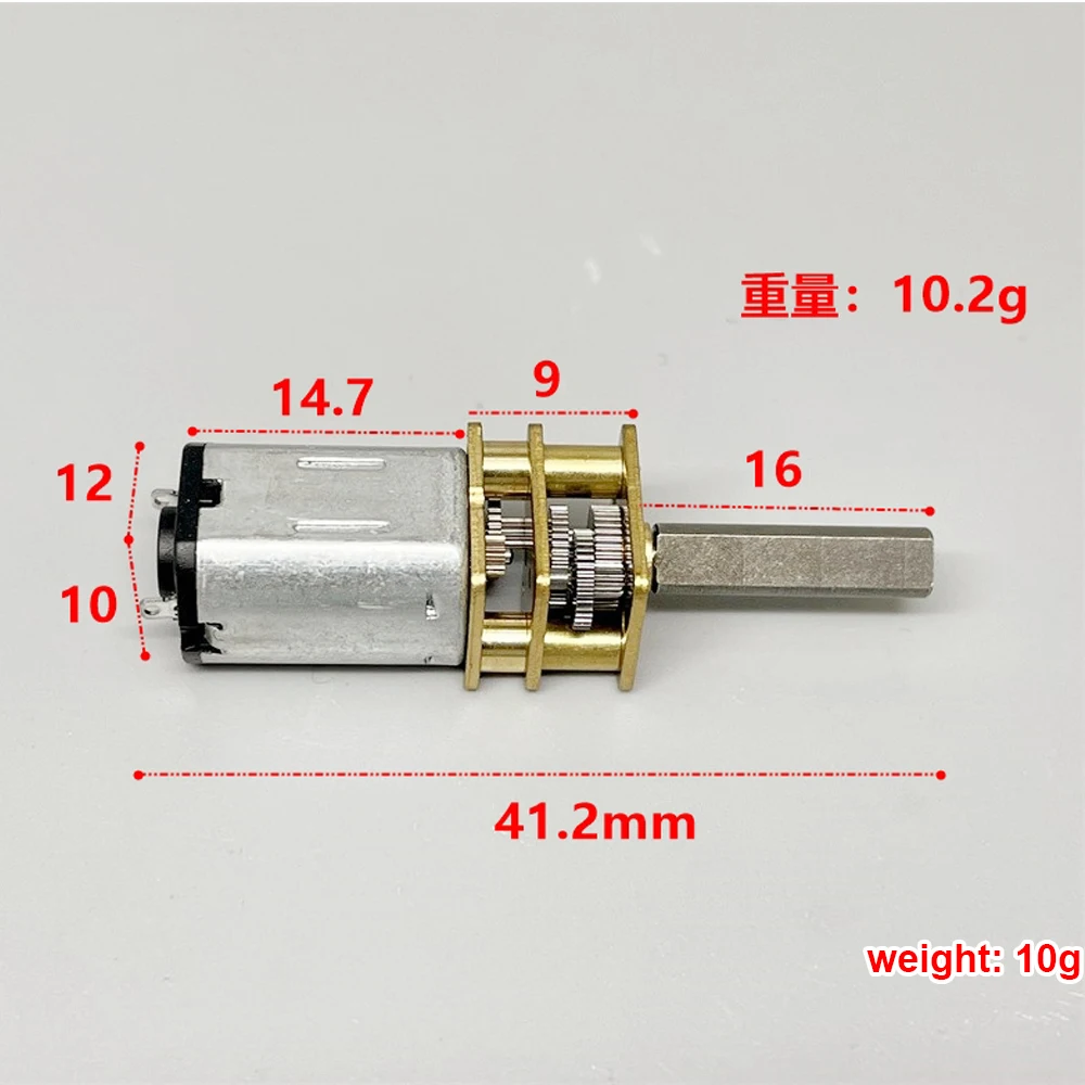 Mini N20 Gear Motor 16mm Long Shaft Gear Reducer Motor DC 3V 5V 6V 152RPM Slow Speed Large Torque Gear Motor Robot Car Model