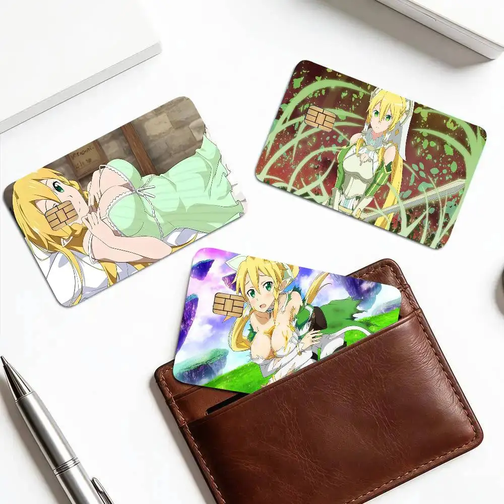 Leaf Animation S-Word A-Art O-Online Card Sticker 4Pcs Credit Card Skin Anti Scratch Bank Debit Card Decal