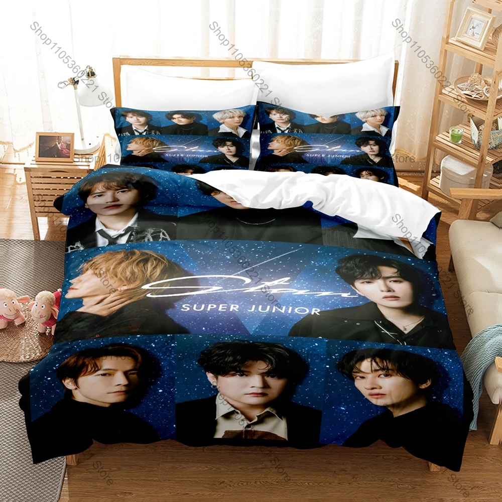 

Soft Microfiber S-SUPER JUNIOR Themed 3PCS Bedding 1 Duvet Cover + 2 Pillowcases Envelope Pillow Covers All Season