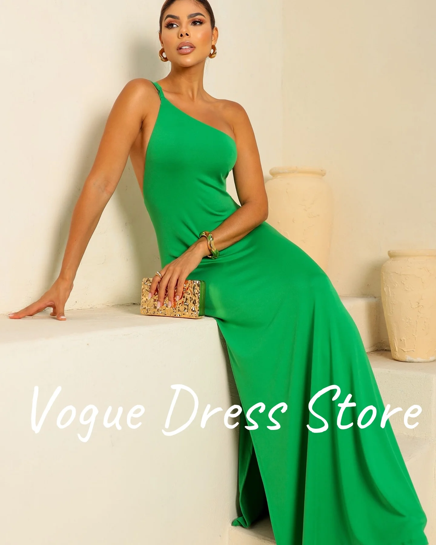 맞춤형 섹시한 저지 원 숄더 이브닝 드레스 고품질 민소매 댄스 파티 드레스 맞춤 제작 특별 행사 이동