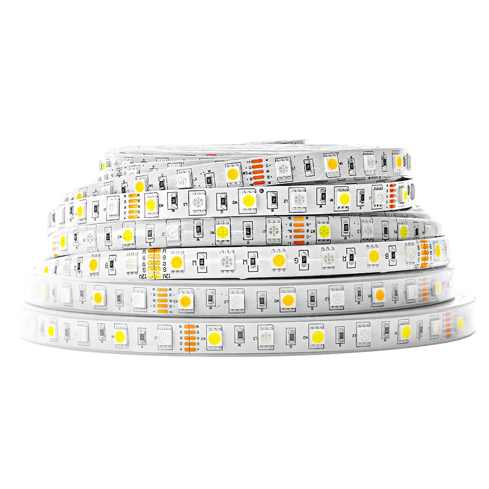 5M 5050 Rgbw Led Strip Verlichting Gemengde Kleur Rgbww Led Strips Verlichting Rgbwww Led Strip Rgbw 5pin 4 In 1 60Leds/M 12V Waterdicht