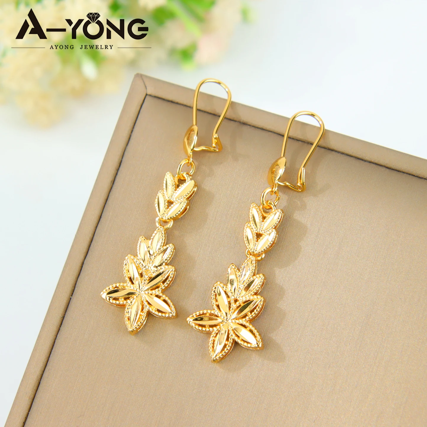 Dubai Gold Schmuck Set 24k vergoldet Arabisch Elegante geometrische Halskette Armband Ohrringe Nigeria Frauen Hochzeit Schmuck – Detail 11
