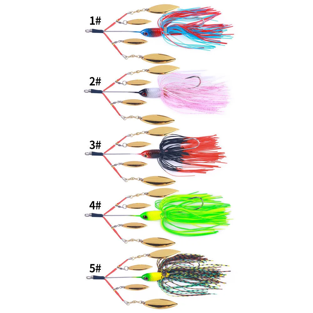 Przynęty Spinner Baits Twarda przynęta wędkarska 23g Noisy Buzz Obrotowe ostrze Bubble Vibration Tandem Spin Willow Bass Trout Okoń Szczupak