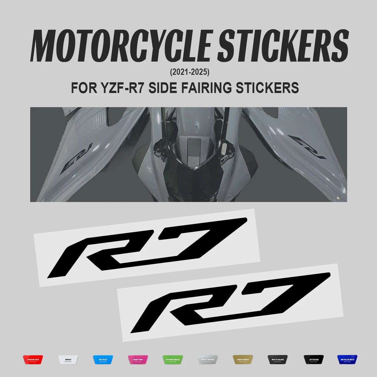 For YZF-R7 YZFR7 2022-2026 Motorcycle Side Fairing Stickers Decals Waterproof PVC Body Panel Decorative Accessories 2PCS