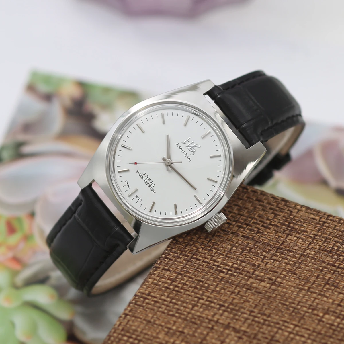 Shanghai 7120 Manual Mechanical Watch for Men  36mm Retro Business Classic, Slim Simple Dial