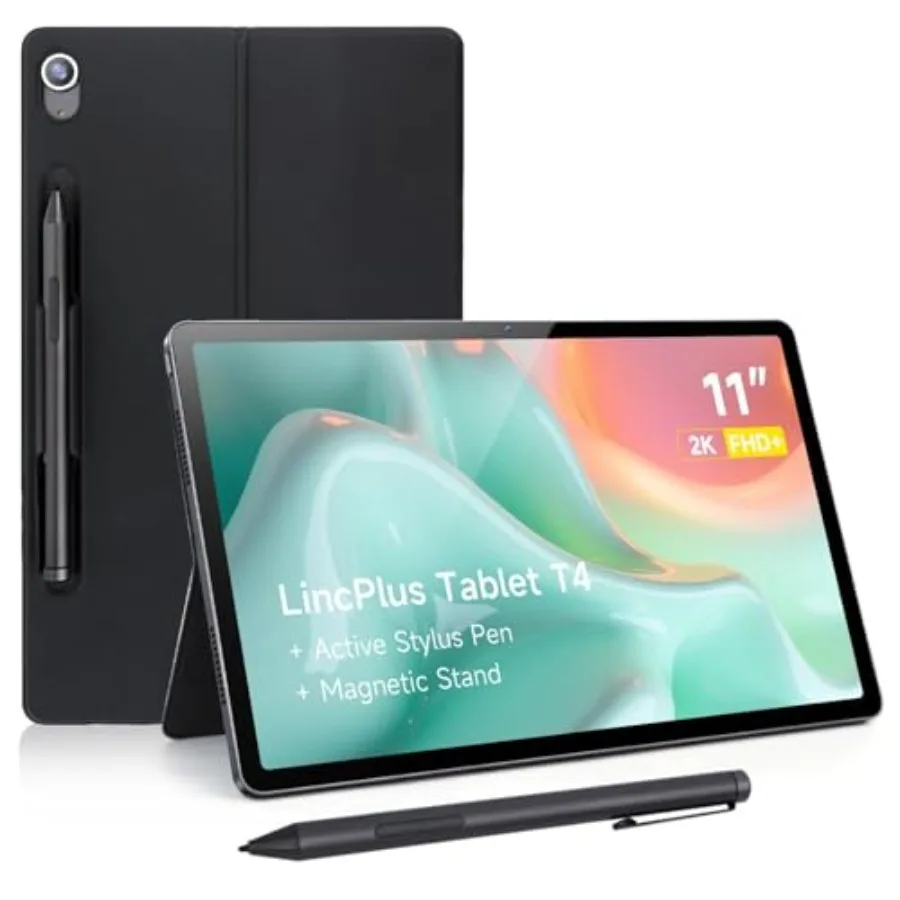 LincPlus T4 11 inch 2K IPS Android Tablet with USI 2.0 Stylus Pen Magnetic Holder MediaTek Helio G99 12GB RAM 128GB ROM 8100mAh