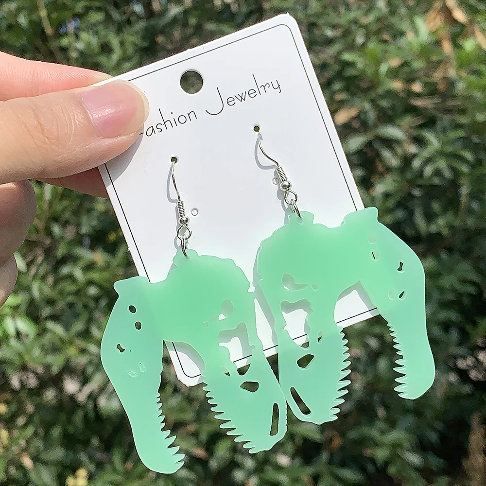 Cute Acrylic Animal Drop Earrings Colorful Dinosaur Funny Animal Dangle Earrings For Women Girls Christams Birthday Gift