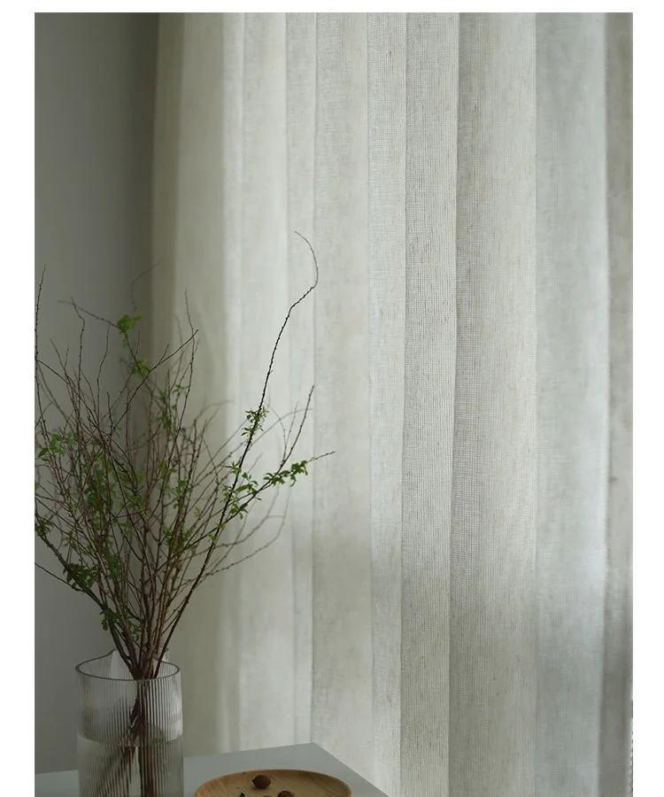 

Nordic Grid Curtains for Living Room Bedroom, Modern Simple Little Plaid Window Drapes,Japan Style Solid Color Fresh Cortinas