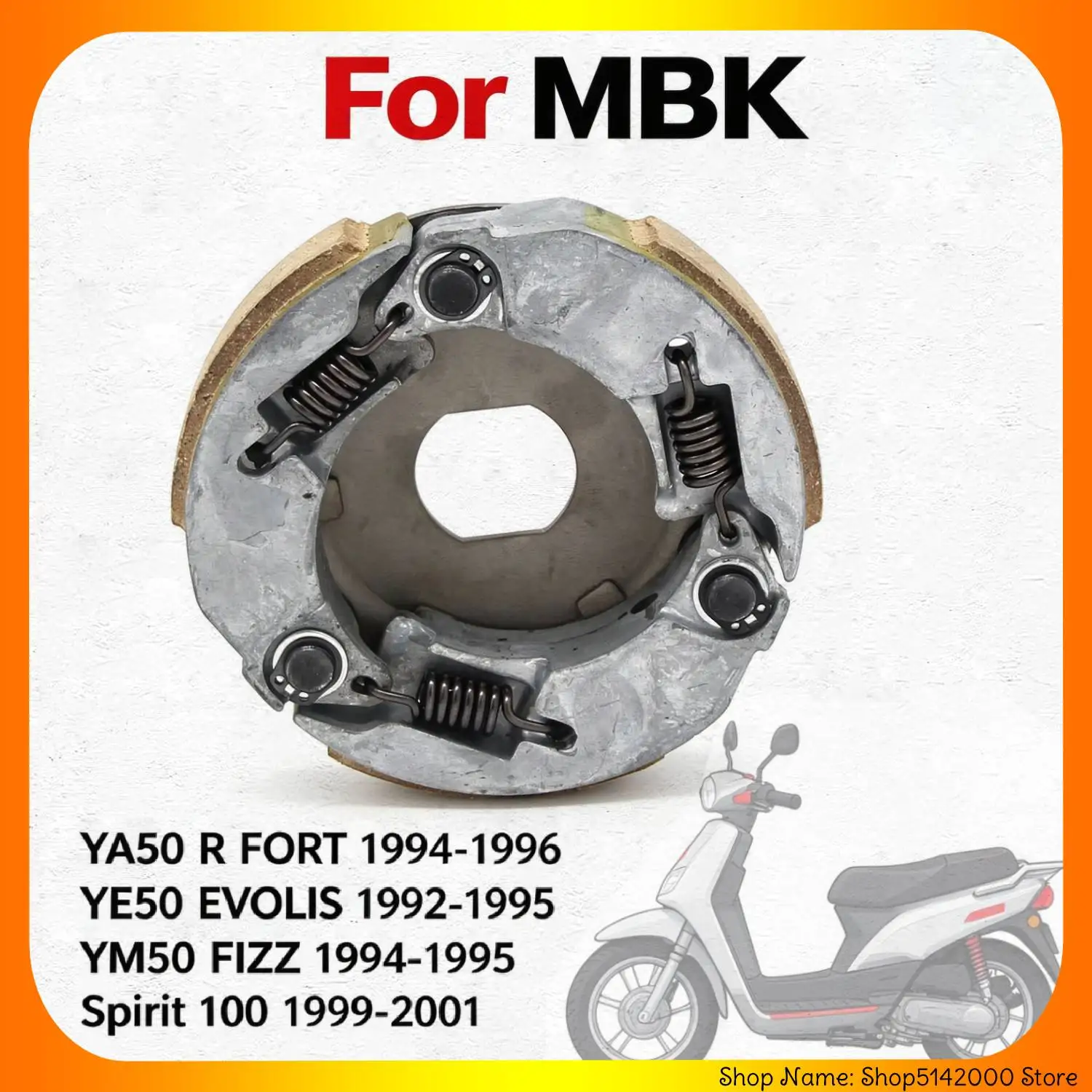 Centrifugal Clutch Shoe Assembly For MBK YA50 YE50 YM50 Spirit 100 Derbi Hunter 50 Scooter Parts 1992‑2001