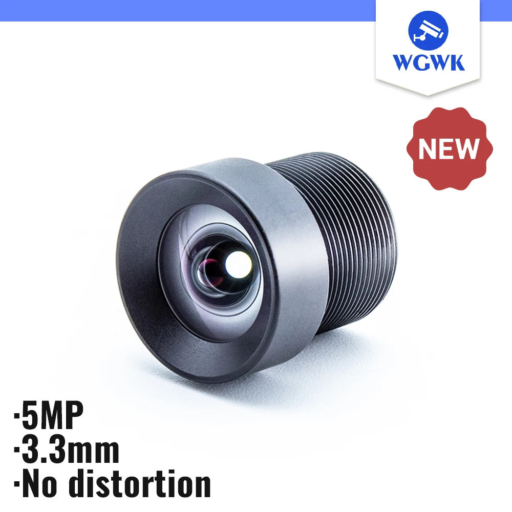 

WGWK-5142 CCTV Camera Lens HD 5MP 3.3mm M12 Mount No Distortion 1/2.8"IMX327 F2.2 Optional For Surveillance Security IP Cameras