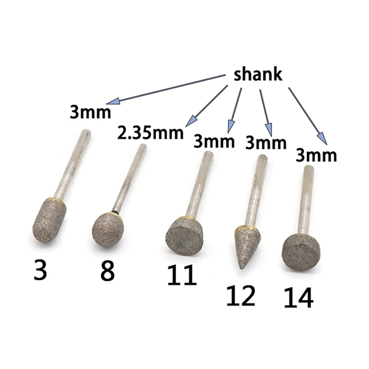 1 Chiếc 2.35/3Mm Vít Bền Kim Cương Burrs Đầu Mài Quay Dụng Cụ Khắc Thiêu Kết Nhám Cho Ngọc Mã Não bong Tróc Khoan
