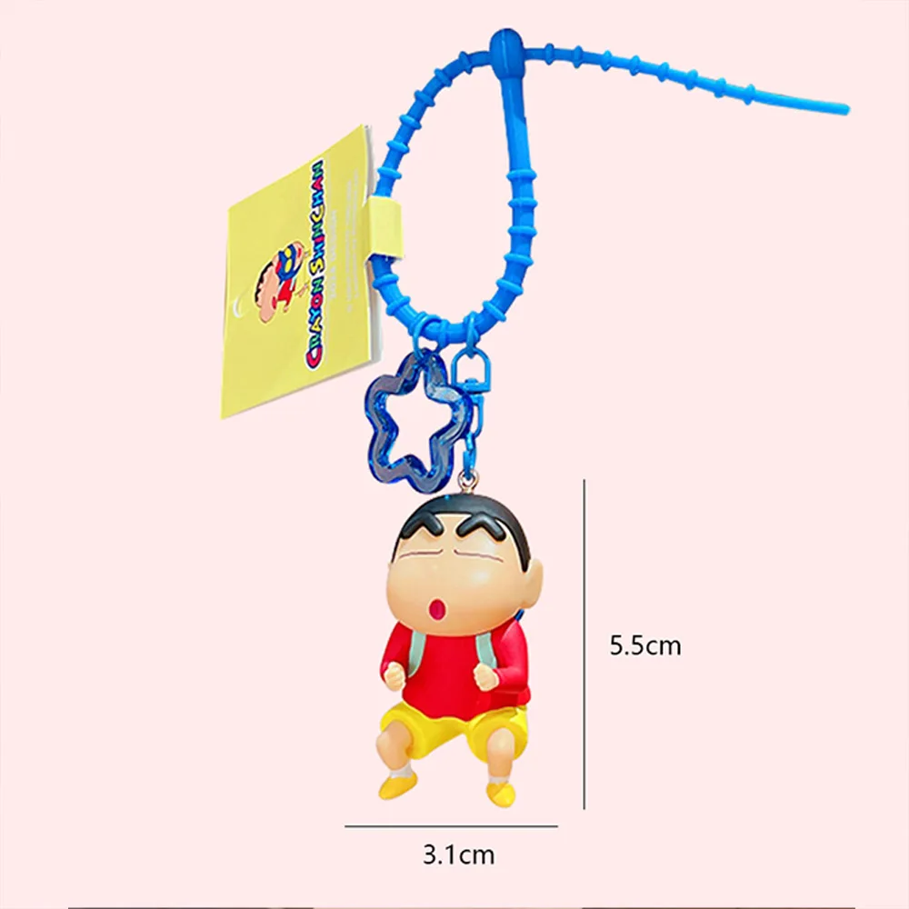 かわいいクレヨンしんちゃんアニメフィギュアキーホルダーかわいいおもちゃモデル人形キーリングファッション装飾品友人へのクリスマスプレゼント