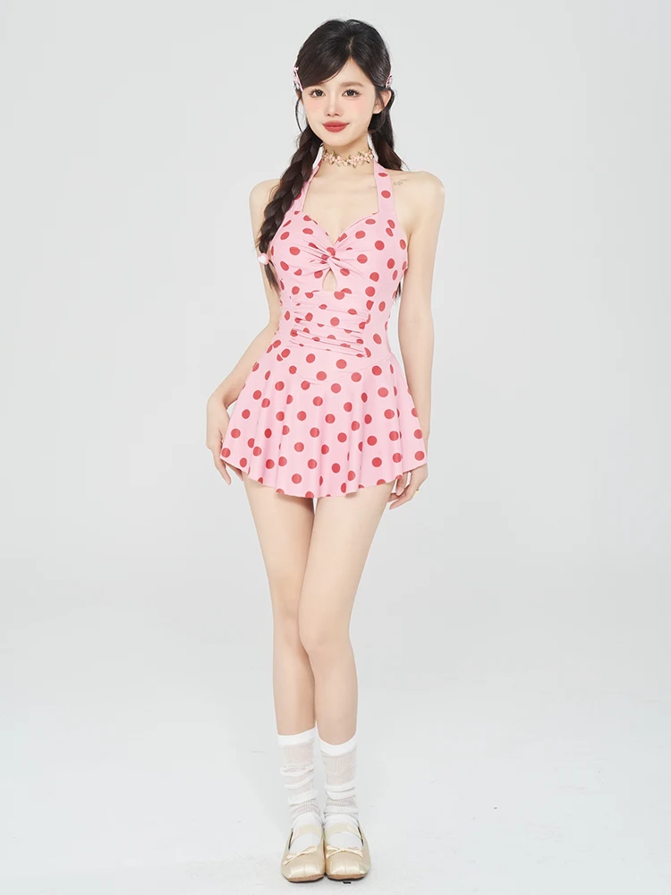 

Rolekar Beautiful plus Size Women's Swimsuit Cute Meat Concealing Unique Attractiveness V Neck High Elasticity Suit