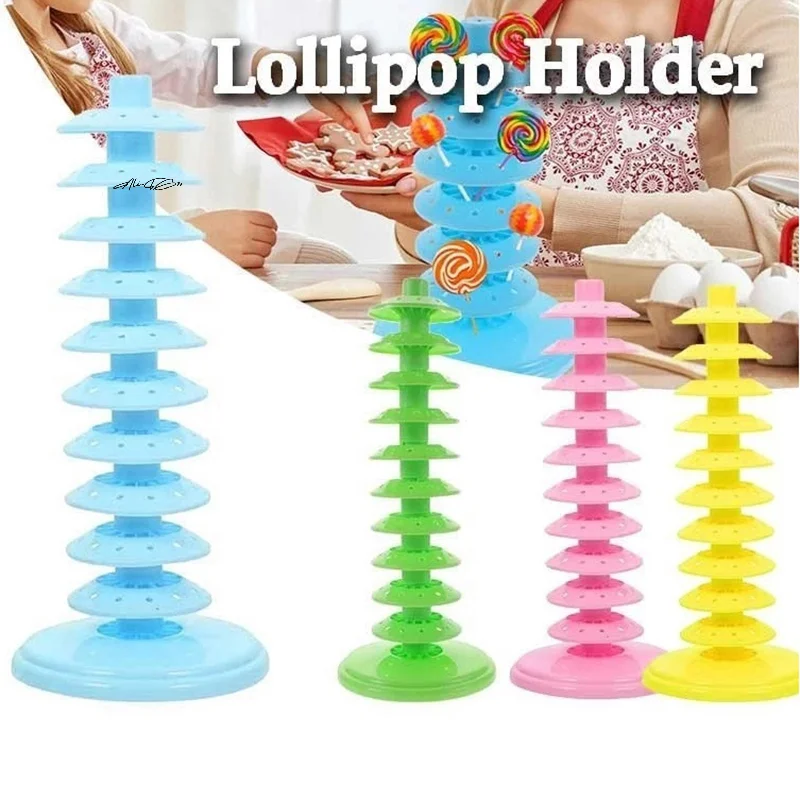 Soporte de exhibición de piruletas, soporte para pasteles Pops de 5/8/10 capas, estante de mesa, barra de dulces, organizador de escritorio multifunción decorativo para boda