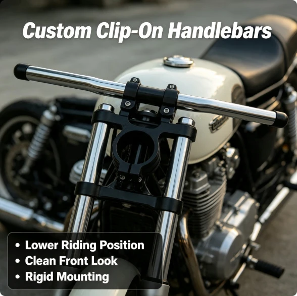 Motorcycle CNC Clip On Separate Handlebars Aluminum Alloy Split Handle Bar Mod Parts For Sport Racing Street Bike
