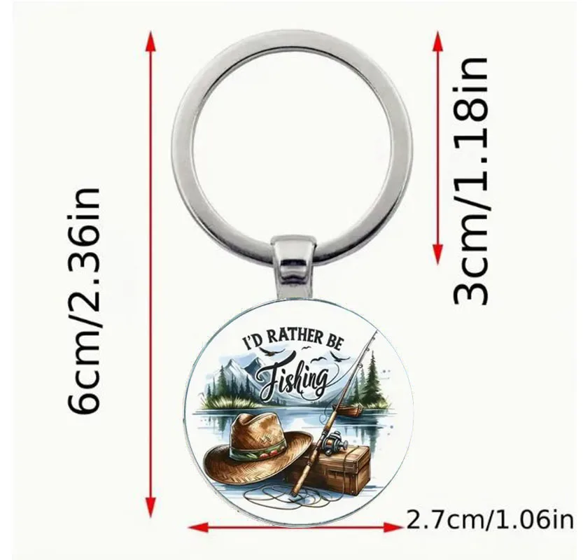 

Zinc alloy keychain, round, ideal choice, perfect gift for fishermen, friends, and family