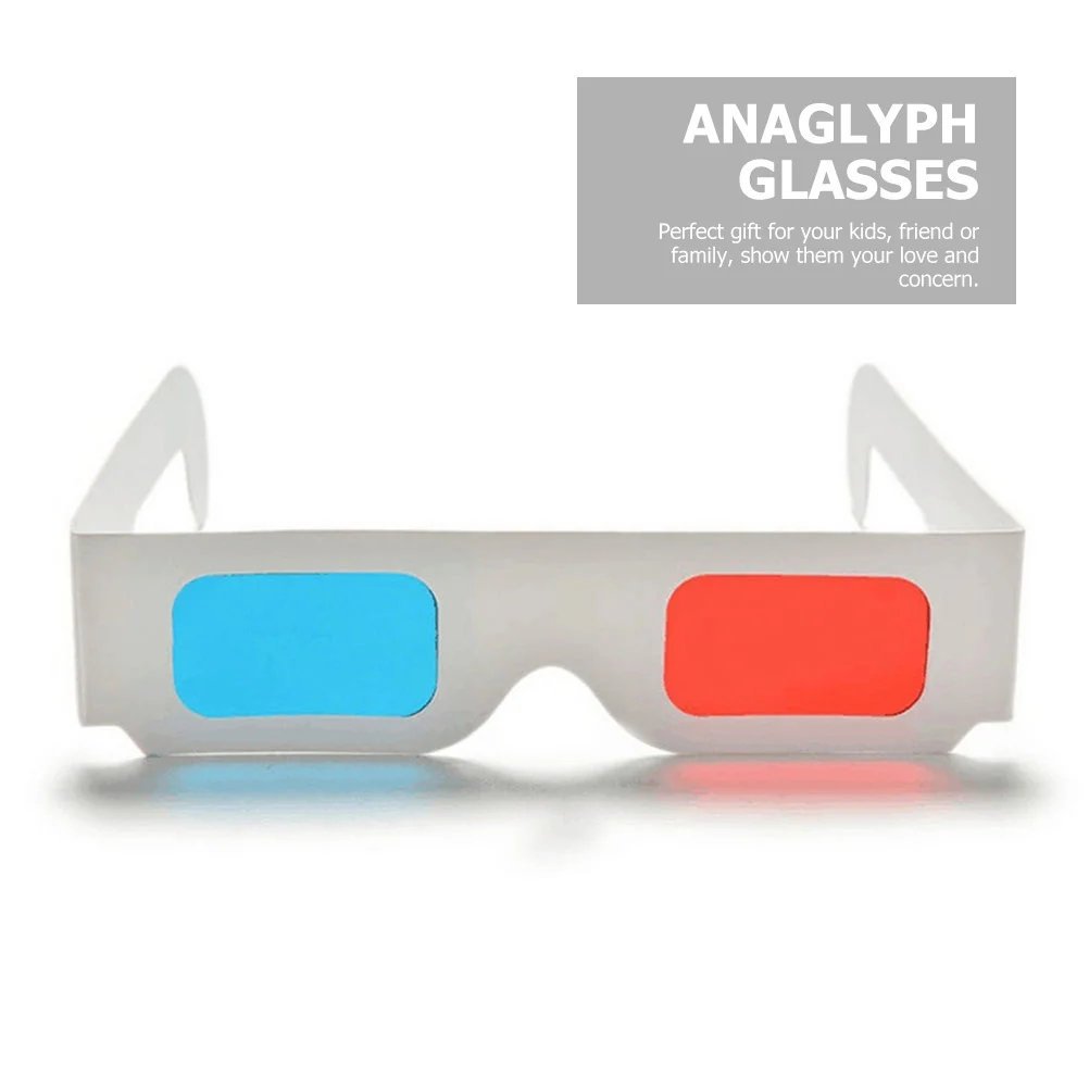 

50Pcs 3D Glasses Paper Cardboard Red Blue Frames Lightweight Portable for 3D Movies Dvds Games Glasses