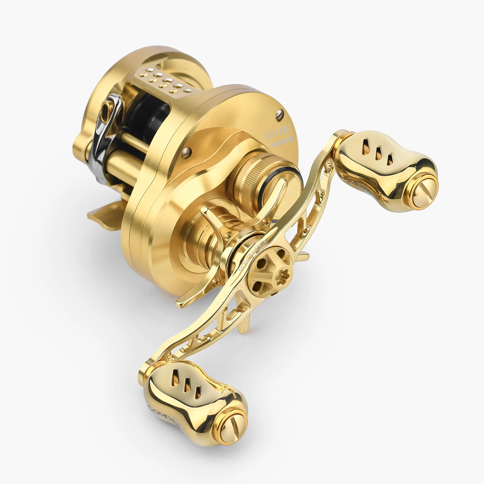 Gomexus Reel Handle 90mm With 22mm Titanium Knob For Shimano Calcutta Conquest 300 400 Daiwa Steez Tatula Abu Revo Baitcaster