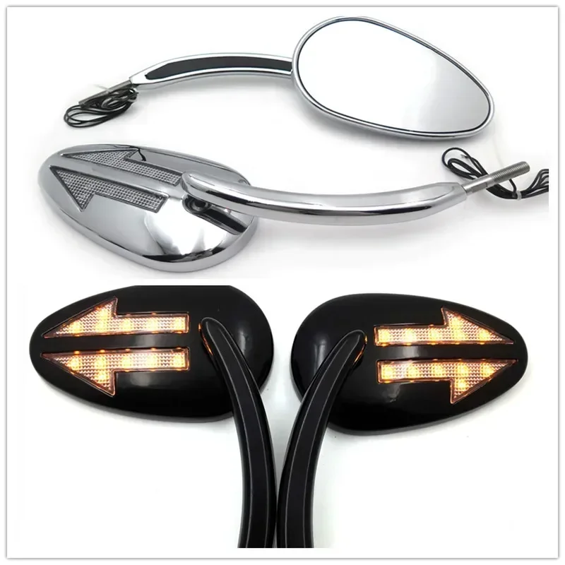 

Integrated Arrow LED Turn Signal Mirror For Harley Davidson CVO Limited VRSCAW V-ROD Chrome Motor Part