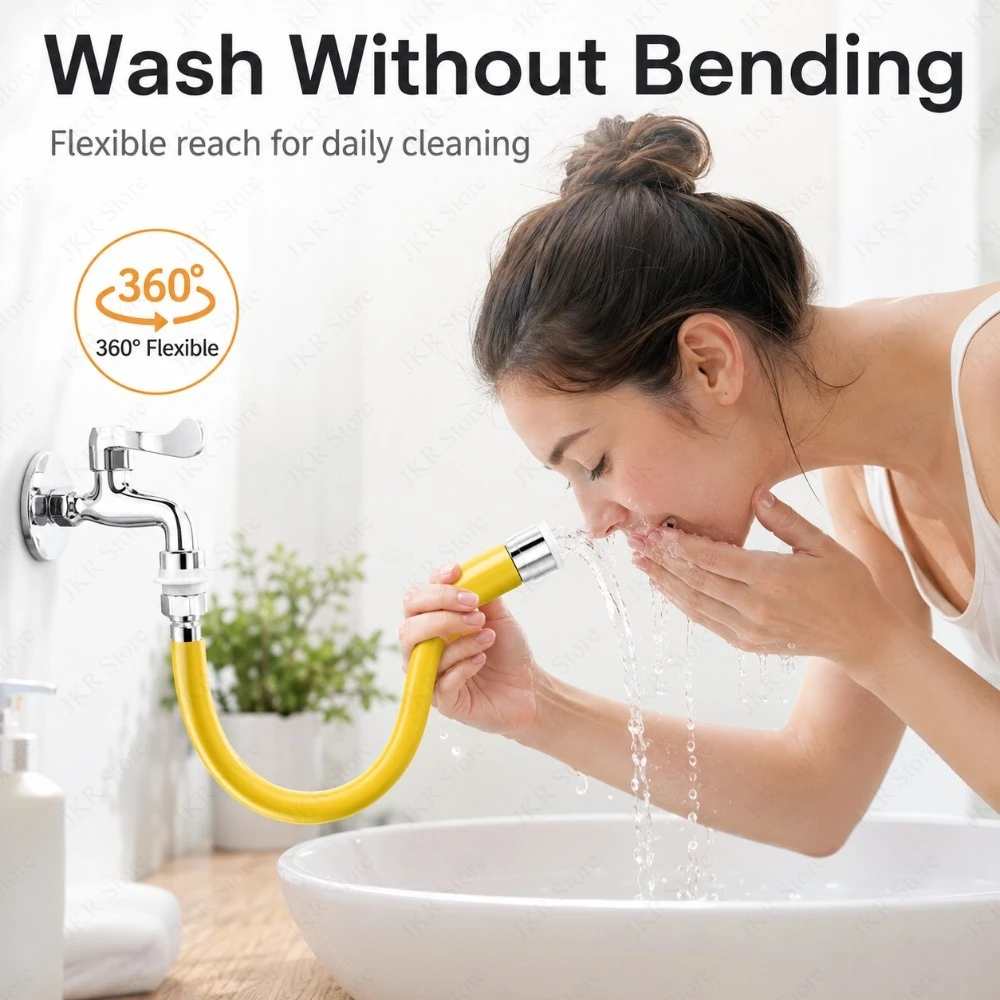Adjustable Stainless Steel Faucet Extender 2 Mode Flexible Tap Extension Pipe Splash Proof Water Saver for Sink Bathroom view 2