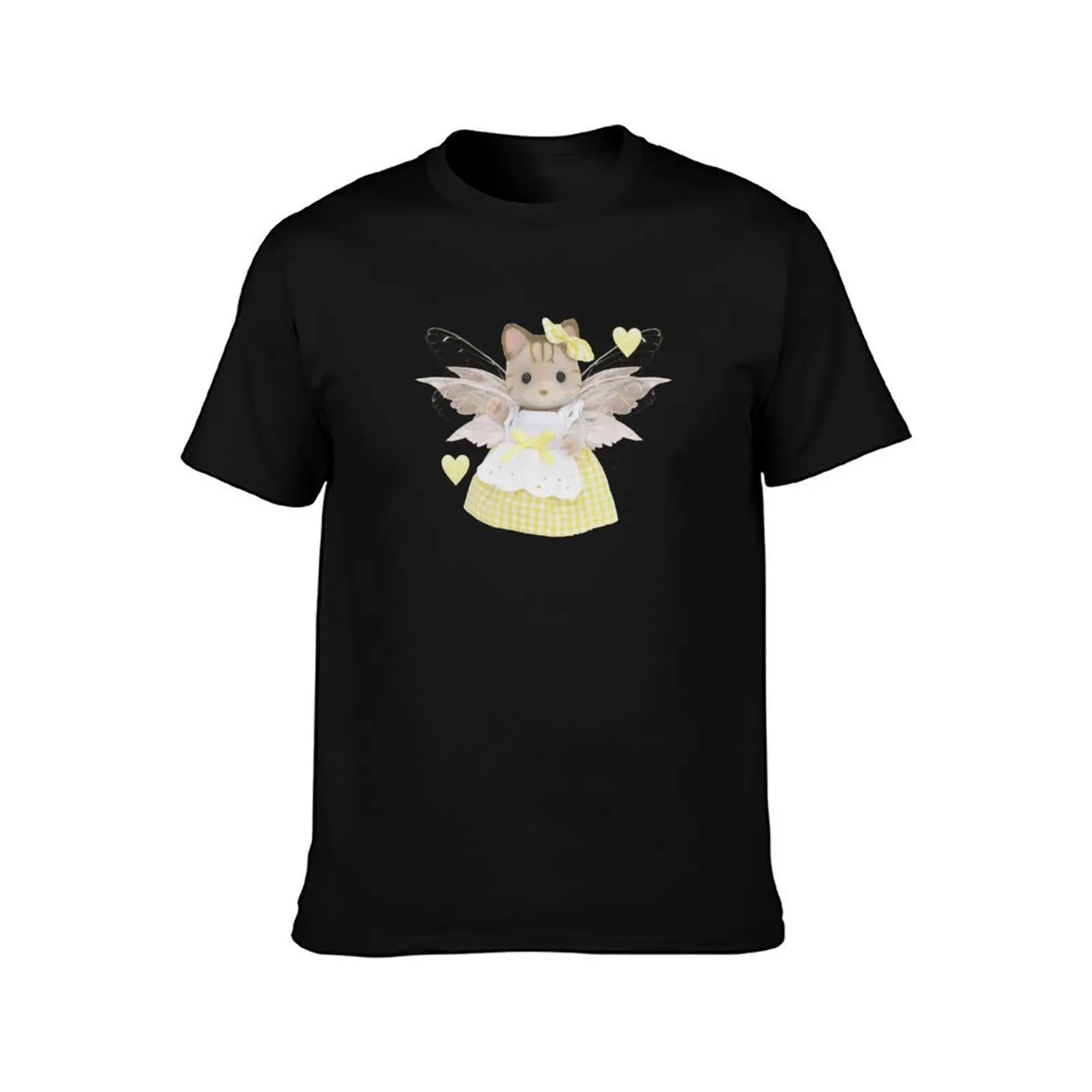 calico critter fairycore cat T-Shirt, Summer Casual Cotton Tee, Oversized Streetwear Tops, Vintage Graphic Print, 100% Cotton