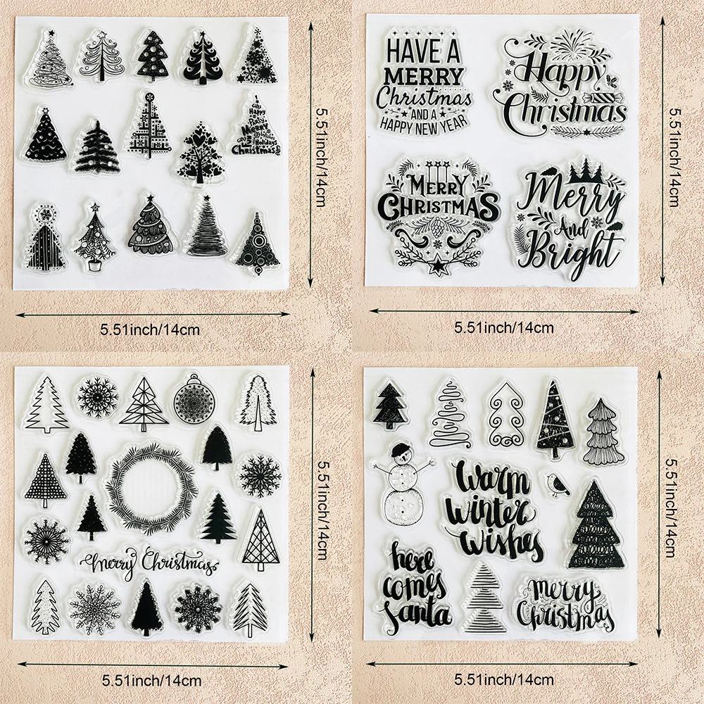 Clear Silicone Stamps For Card Making - Прозрачные силиконовые штампы с рождественской тематикой: