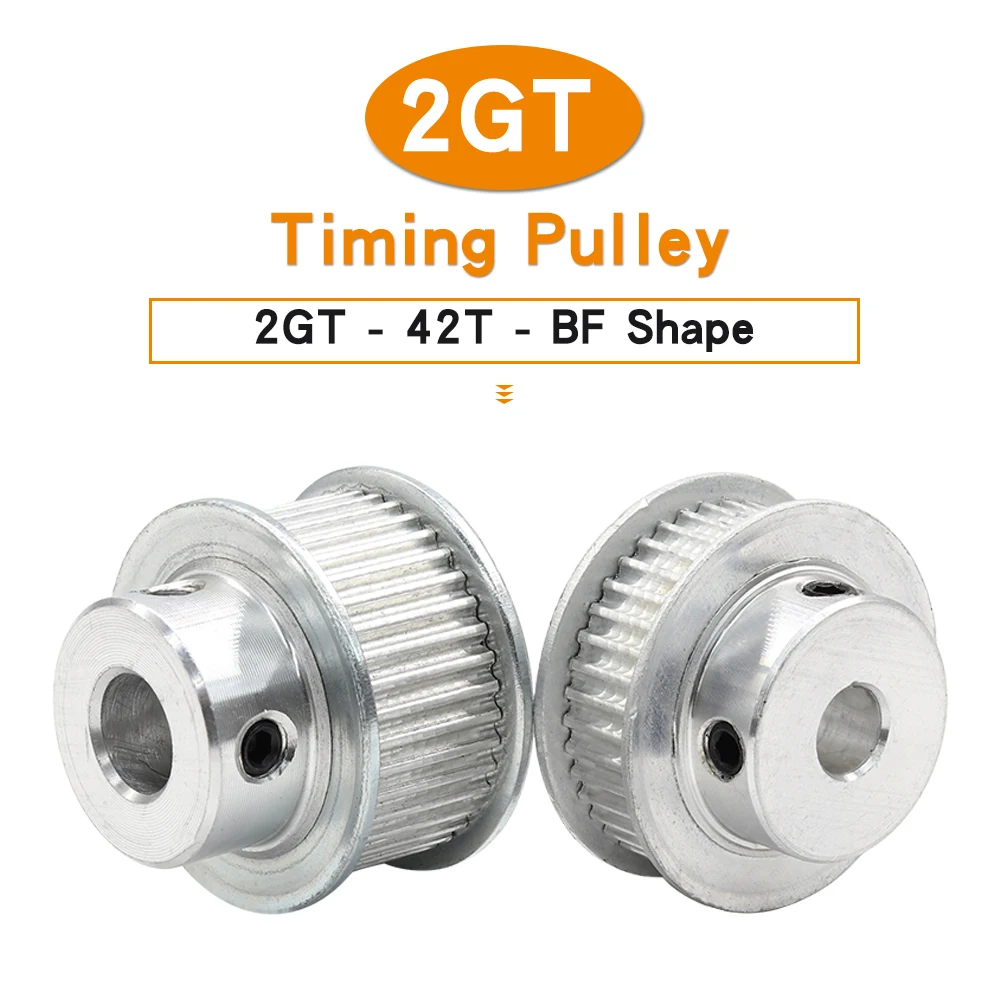 2GT-42T Timing Pulley Bore 5/6/6.35/7/8/10/12/12.7 mm Aluminum Motor Pulley Teeth Pitch 2 mm Belt Width 6/10 mm For 3D Printers