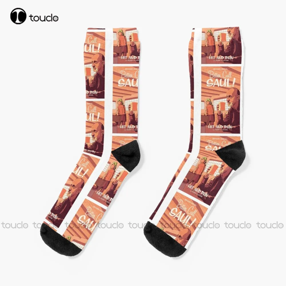 Better Call Saul Hit And Run Socks Long Black Socks 360° Digital Print Christmas New Year Gift Creative Funny Socks Halloween