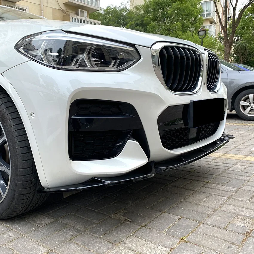 Front Bumper Lip Spoiler Splitters For BMW X3 X4 G01 G02 M-Pack 2018-2021 Front Bumper Splitter Lip Spoiler Diffuser Body Kit