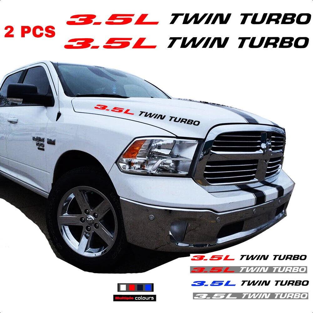 3.5L Twin Turbo (2 PCS) for Ford F150 Truck Ecoboost V6 Car Hood Decals Stickers Car Accessories