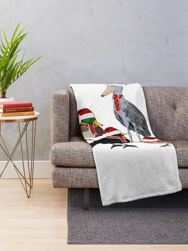 Birds Shoebill Robin Owl Mallard Blackbird Christmas Bird Birdlover Bird Watcher Biologist Ornithologist Garden Bi Throw Blanket