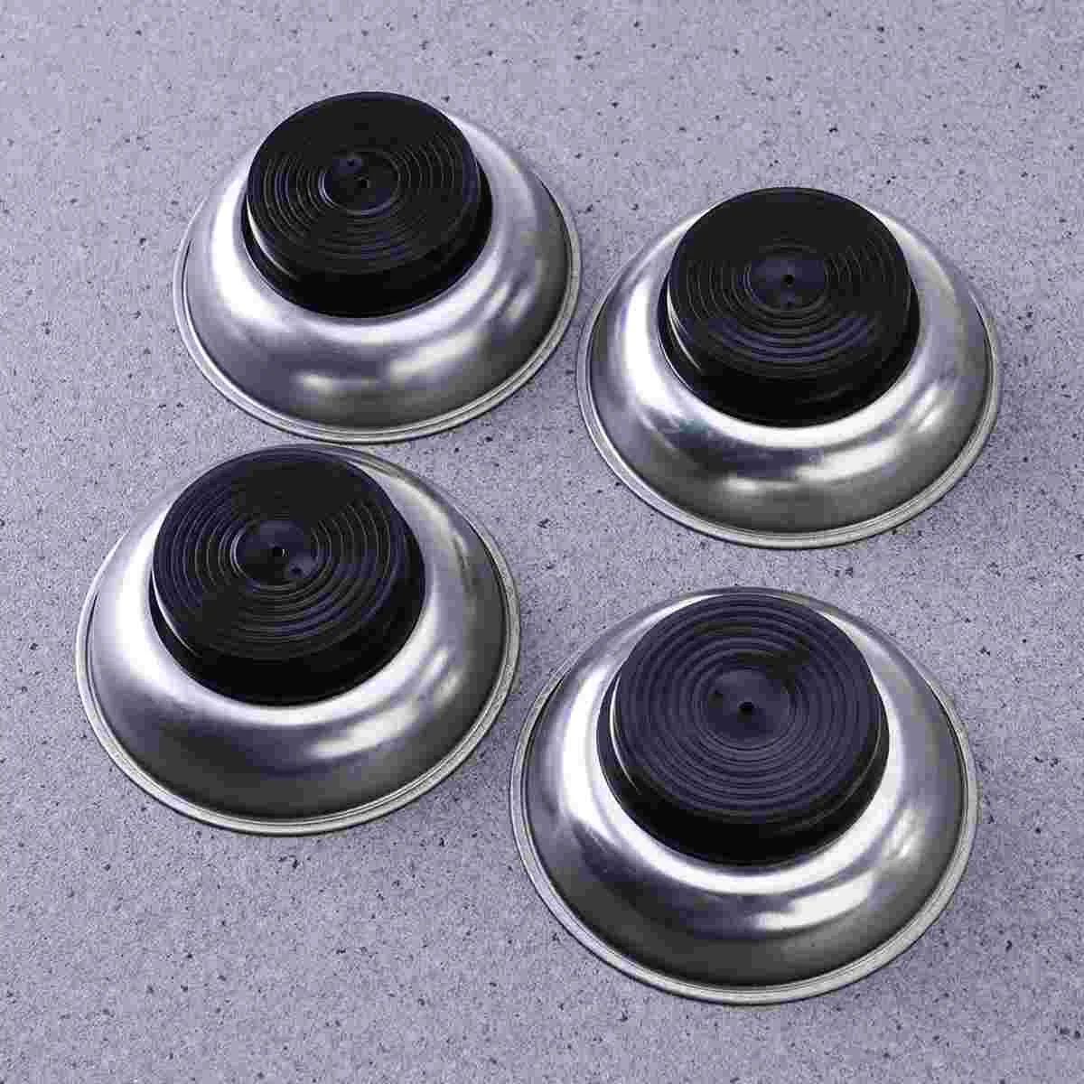 4 Pcs 3 Inch Stainless Steel Round Magnetic Parts Tray Bowl Screws Tools Parts Tray Holder Round Parts Tray