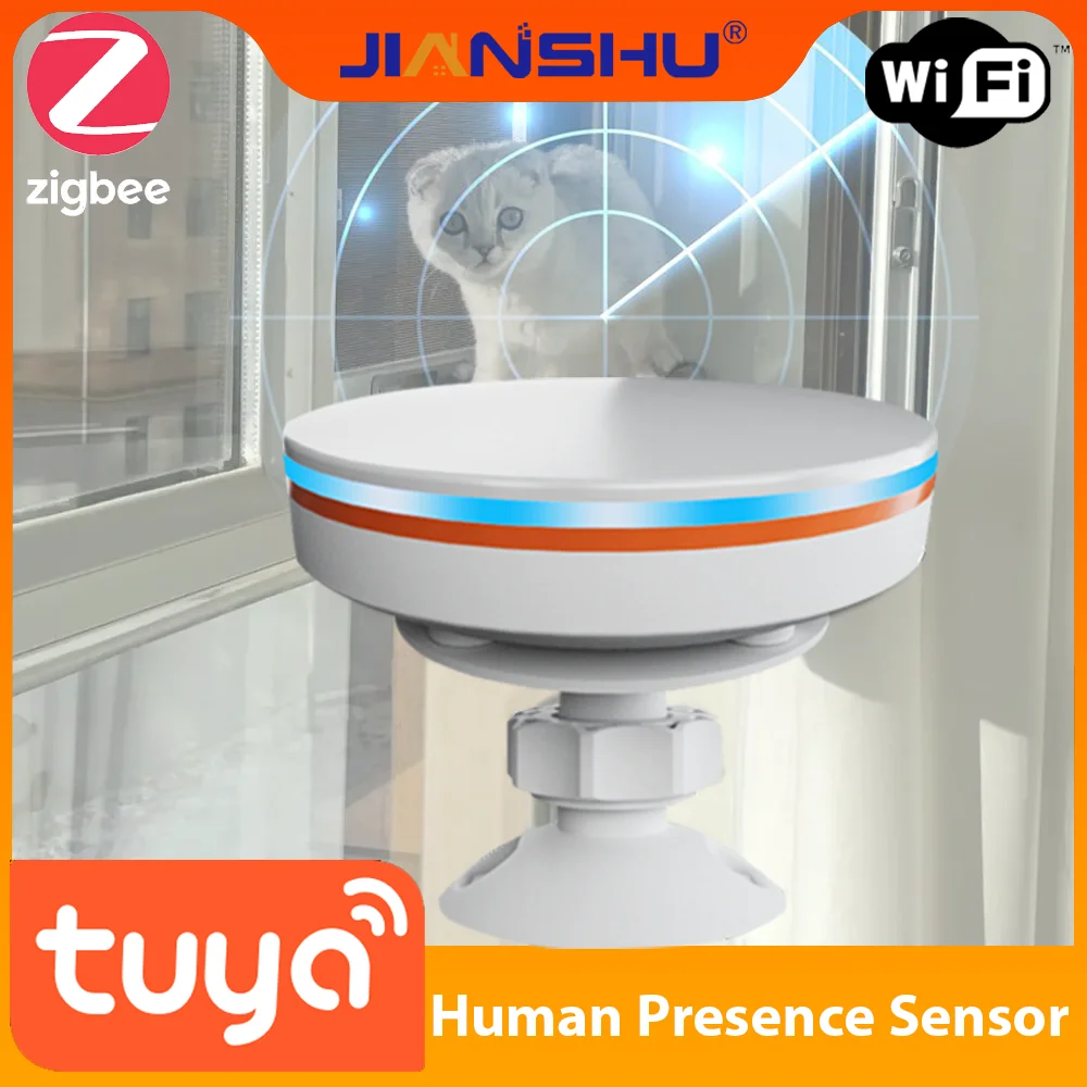 Jianshu Zigbee Mmwave Human Presence Sensor Wifi Tuya 24G Radar Zigbee Motion Sensor Smart Life App Zigbee Gateway Need