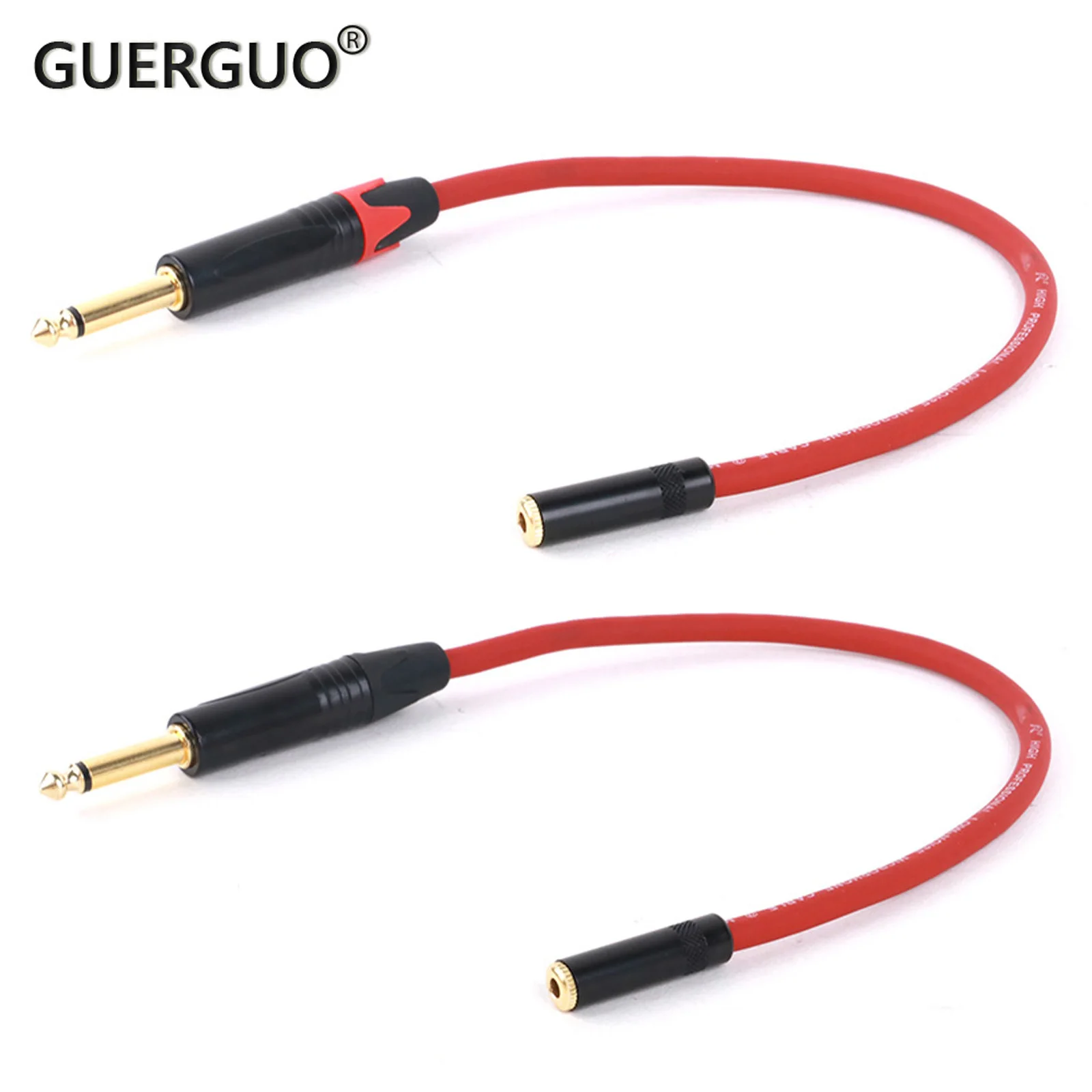 

1PCS 2Pole 3Pole Metal 6.5mm TS Male jack To 3.5mm TRS Female Jack Audio Solder Cable Connector For Guitar Microphones 0.3M-15M