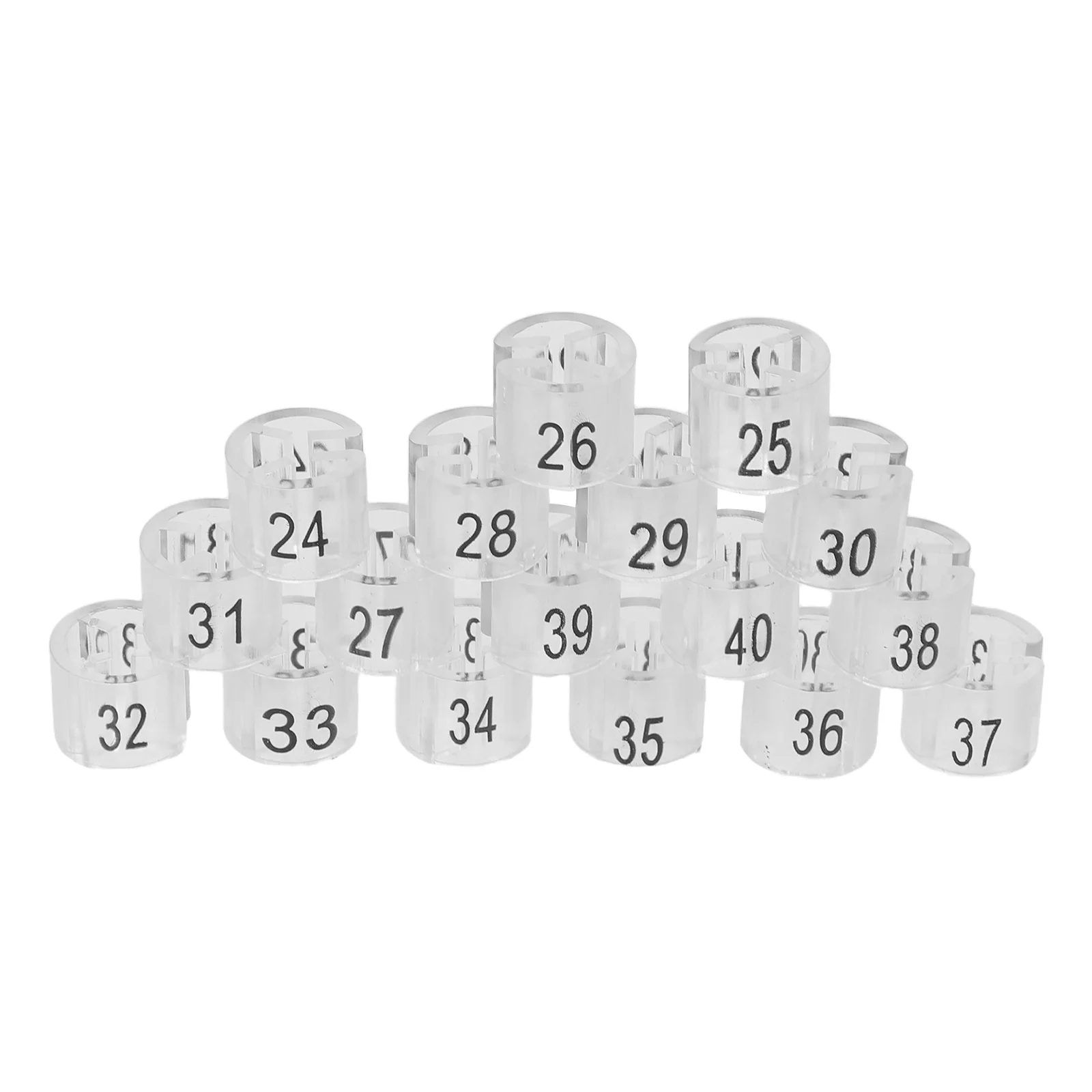

170Pcs Clothes Hanger Size Markers Transparent Plastic Rings Number Tags 24-40 Garment Size Divider Clips for Clothing Racks