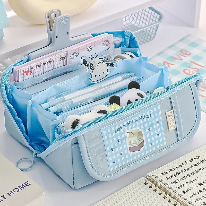 New Transparent Pencil Case Large-capacity High-value Pencil Case Creative Multi-functional Student Stationery Storage Bag