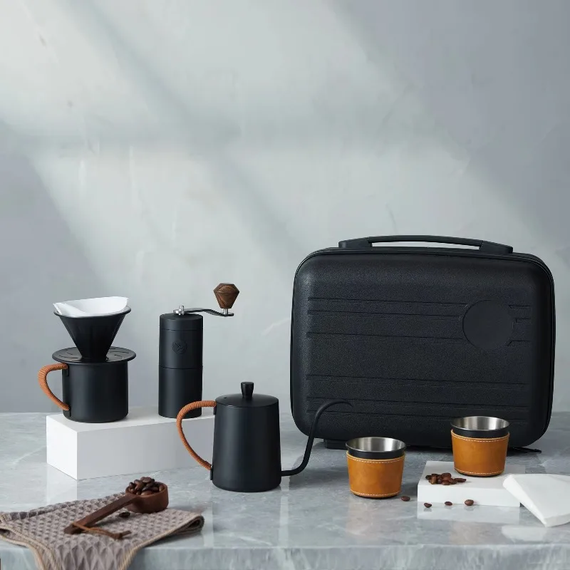 Filter cup pour kettle coffee grinder full pour coffee set, suitable for outdoor travel