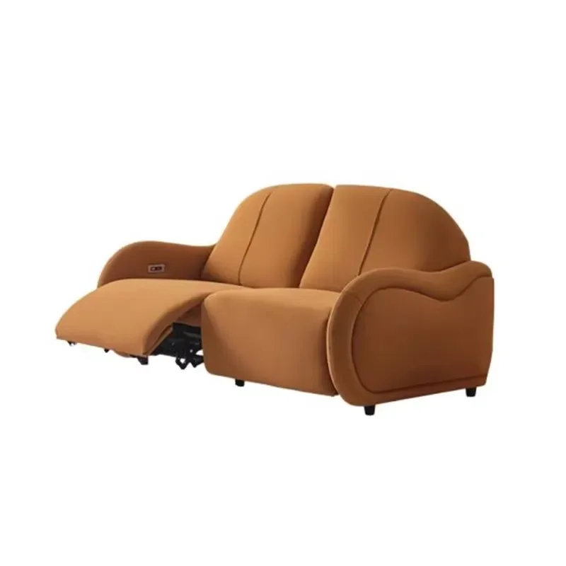 Modern electric fabric sofa with massage and cooling functions, metal frame, three seats, with remote control, suitable