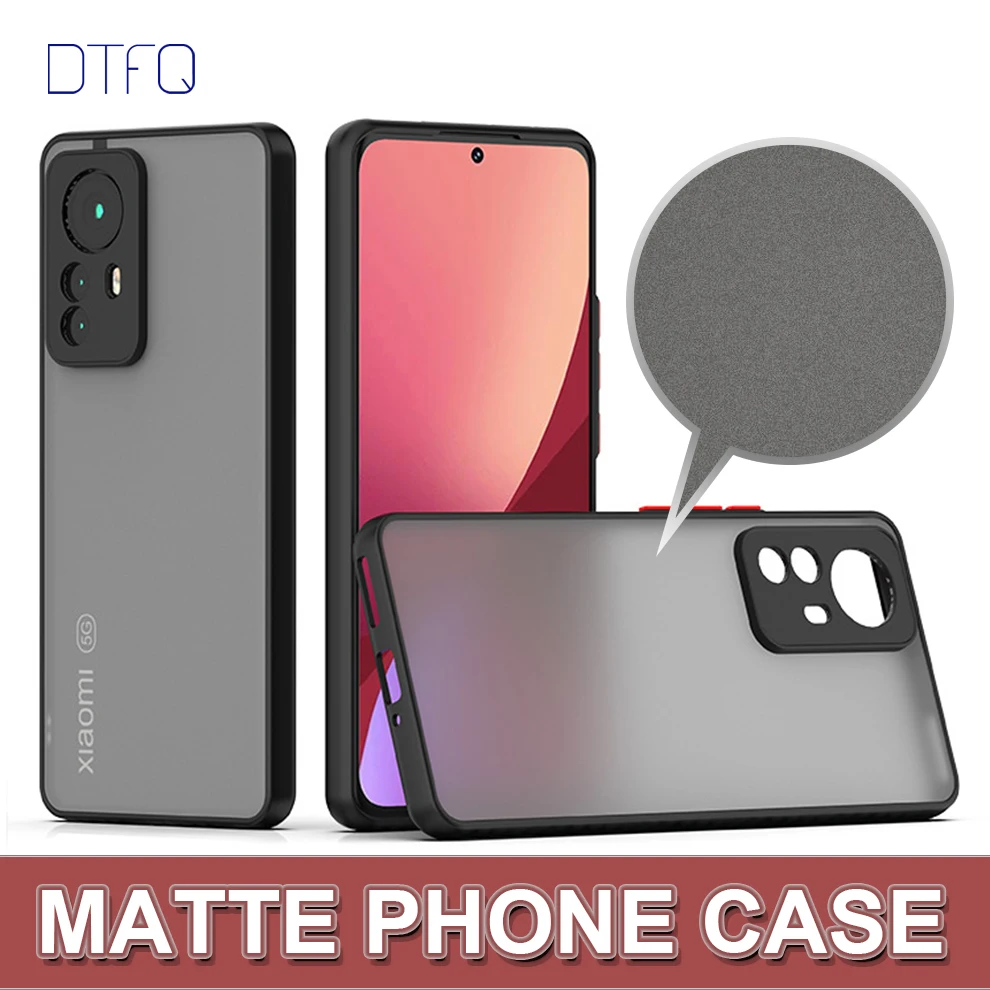 For Xiaomi 12 Pro Case Matte Back Cover for Xiaomi 12X Silicone + PC Hard Case for Xiaomi 12 Shockproof Case for Xiaomi 12 Pro