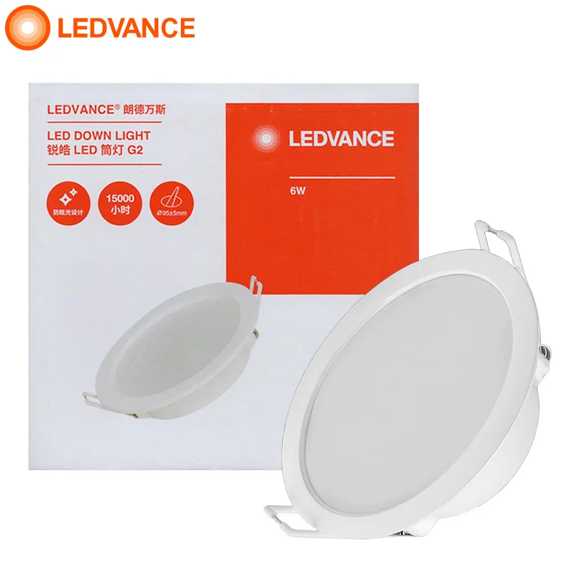 LEDVANCE LED Downlight Round Recessed Ceiling Lamps 220V 4W 6W 9W 15W 18W Natural White Bright Spot Light Home Bedroom Lighting